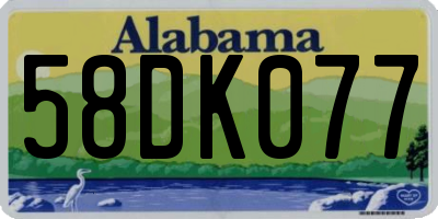 AL license plate 58DK077