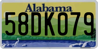 AL license plate 58DK079