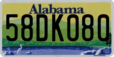 AL license plate 58DK080