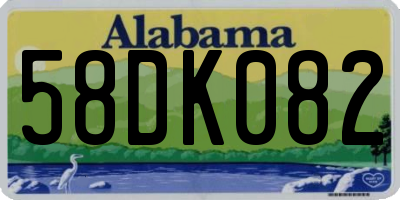AL license plate 58DK082