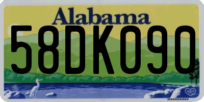 AL license plate 58DK090