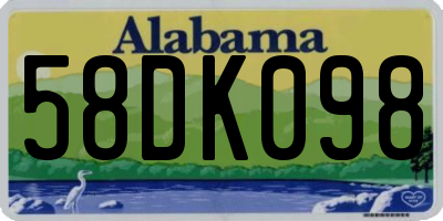 AL license plate 58DK098
