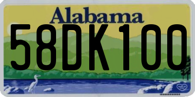 AL license plate 58DK100