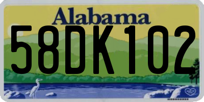 AL license plate 58DK102