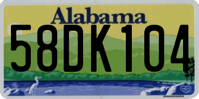AL license plate 58DK104