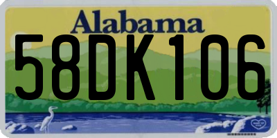 AL license plate 58DK106