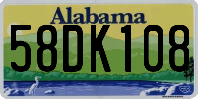 AL license plate 58DK108