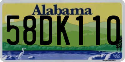 AL license plate 58DK110