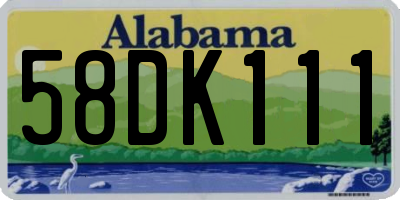 AL license plate 58DK111