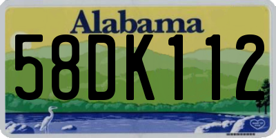 AL license plate 58DK112