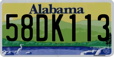 AL license plate 58DK113