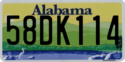 AL license plate 58DK114