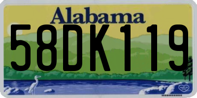 AL license plate 58DK119