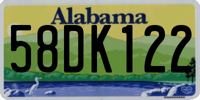 AL license plate 58DK122