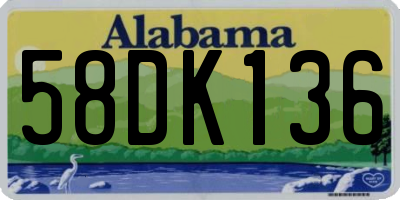 AL license plate 58DK136