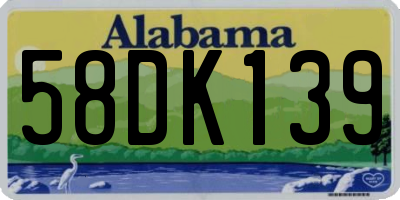 AL license plate 58DK139