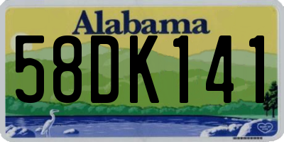 AL license plate 58DK141