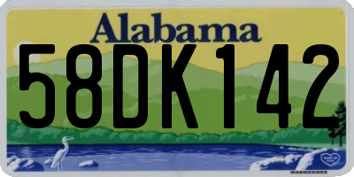AL license plate 58DK142