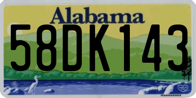 AL license plate 58DK143