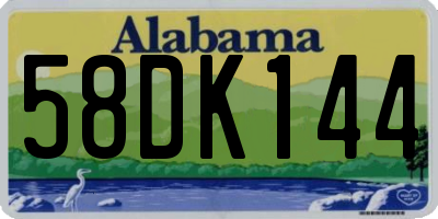 AL license plate 58DK144