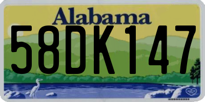 AL license plate 58DK147