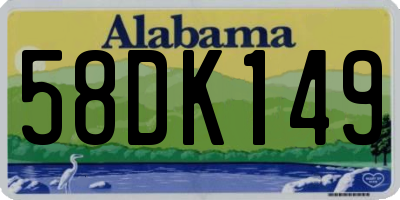 AL license plate 58DK149
