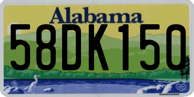AL license plate 58DK150