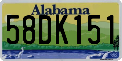 AL license plate 58DK151