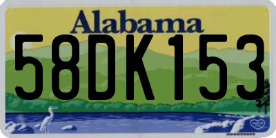 AL license plate 58DK153