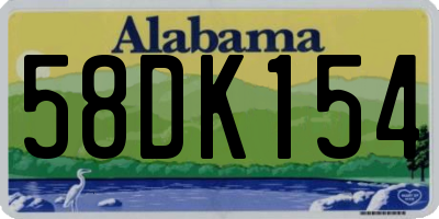 AL license plate 58DK154