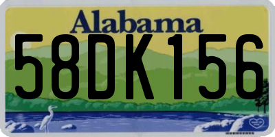 AL license plate 58DK156