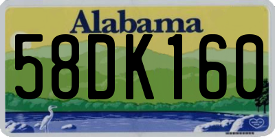 AL license plate 58DK160
