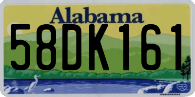 AL license plate 58DK161