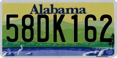 AL license plate 58DK162