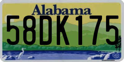 AL license plate 58DK175