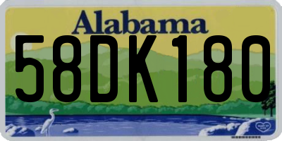AL license plate 58DK180
