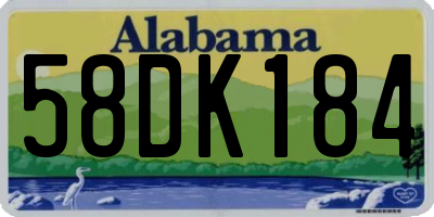 AL license plate 58DK184
