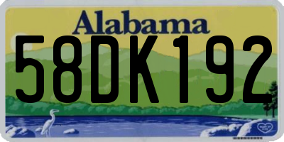 AL license plate 58DK192