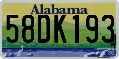 AL license plate 58DK193