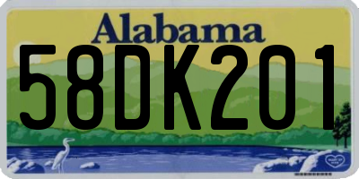 AL license plate 58DK201