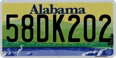 AL license plate 58DK202