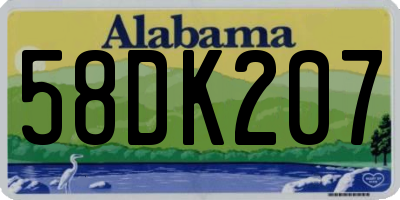AL license plate 58DK207