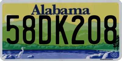 AL license plate 58DK208