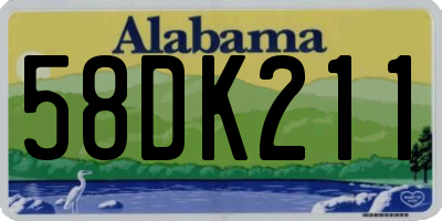AL license plate 58DK211