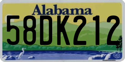 AL license plate 58DK212