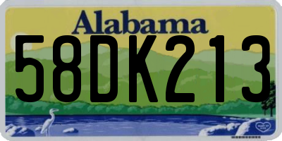 AL license plate 58DK213