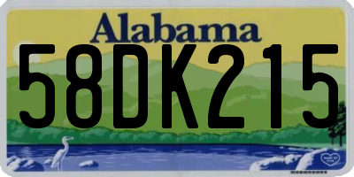 AL license plate 58DK215