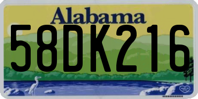 AL license plate 58DK216