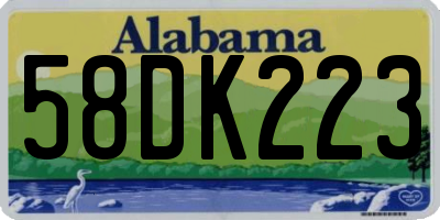 AL license plate 58DK223