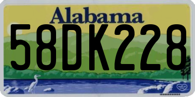 AL license plate 58DK228